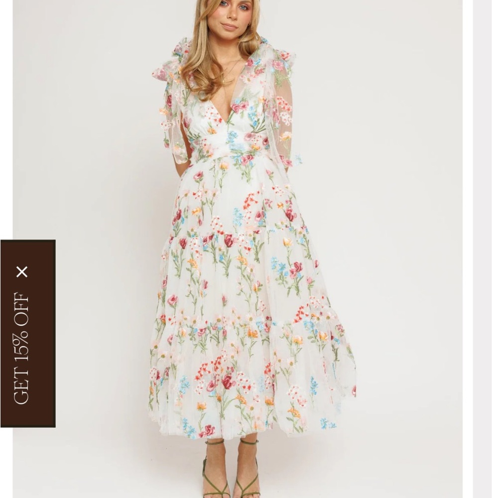 JessaKae White Floral Maxi Dress - Picture 3 of 3